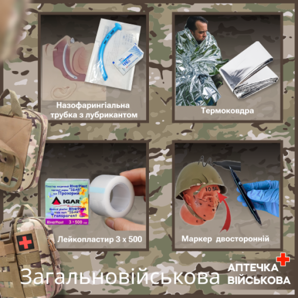 Аптечка медична загальновійськова індивідуальна PRO-Aptechka (SICH-Турнікет) – тактична АМЗІ для зупинки кровотечі та першої допомоги
